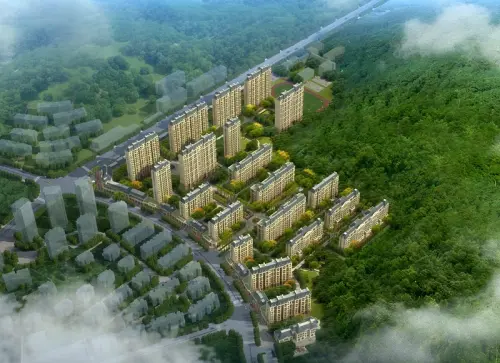 梦溪嘉苑效果图鸟瞰图