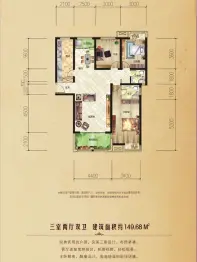 三星凤凰府3室2厅1厨2卫建面149.68㎡