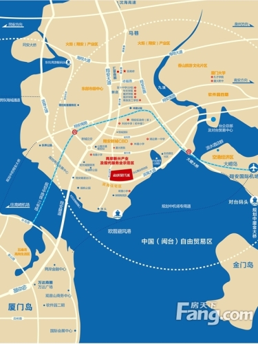 海峡现代城交通图区位图
