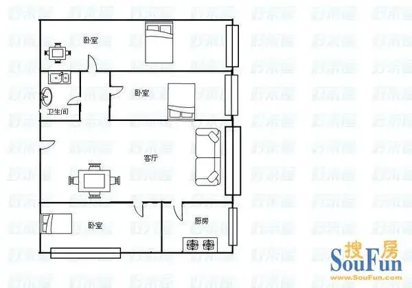 国税局家属院(下水巷)户型图
