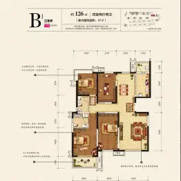天都首郡4室2厅1厨4卫建面126.0㎡