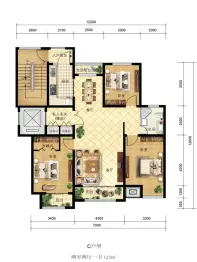 东方维也纳3室2厅1厨1卫建面123.0㎡