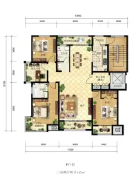 东方维也纳4室2厅1厨2卫建面147.0㎡