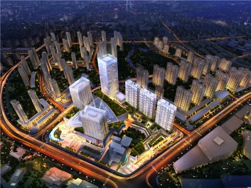 协信·太古城效果图鸟瞰夜景全景效果图