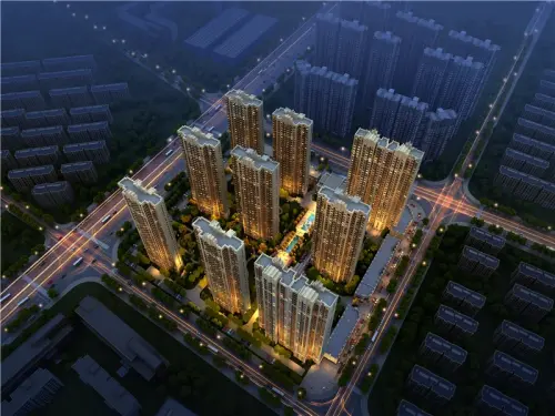 旭辉·东壹区效果图夜景俯视效果图