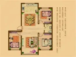 鹏博·长江花园3室2厅1厨1卫建面98.0㎡