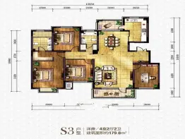 金泰·壹品人家4室2厅1厨2卫建面179.8㎡