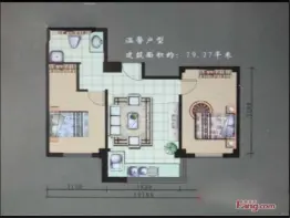 万通嘉苑2室1厅1厨1卫建面79.27㎡