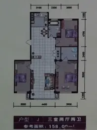 紫都纾苑3室2厅1厨2卫建面158.0㎡