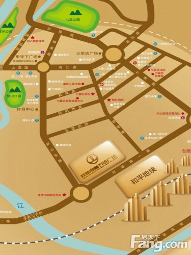桂林高新万达广场交通图区位图