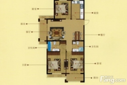 名仕·金色家园3室2厅1厨2卫建面126.00㎡