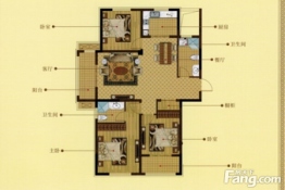 名仕·金色家园3室2厅1厨2卫建面127.00㎡