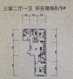 长白山花园3室2厅1厨1卫建面92.00㎡