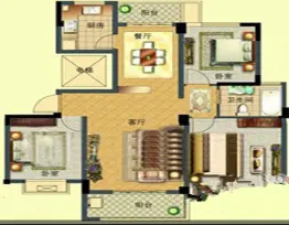 旭日尚城3室3厅1厨1卫建面114.7㎡