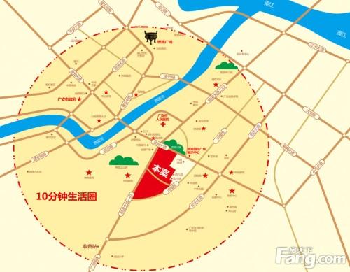 广安明发国际广场交通图区位图