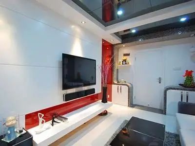 新电视背景墙效果图大全_爱家客厅风水知识 客厅装修风_美式混搭三居装修设计