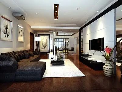 爱家客厅风水知识 客厅装修风_新电视背景墙效果图大全_美式混搭三居装修设计