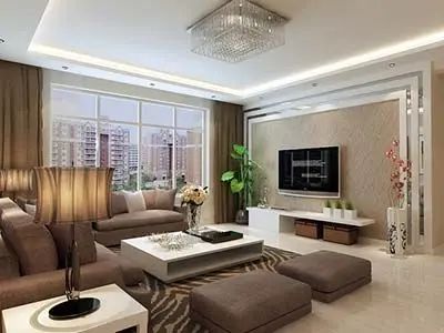 新电视背景墙效果图大全_爱家客厅风水知识 客厅装修风_美式混搭三居装修设计